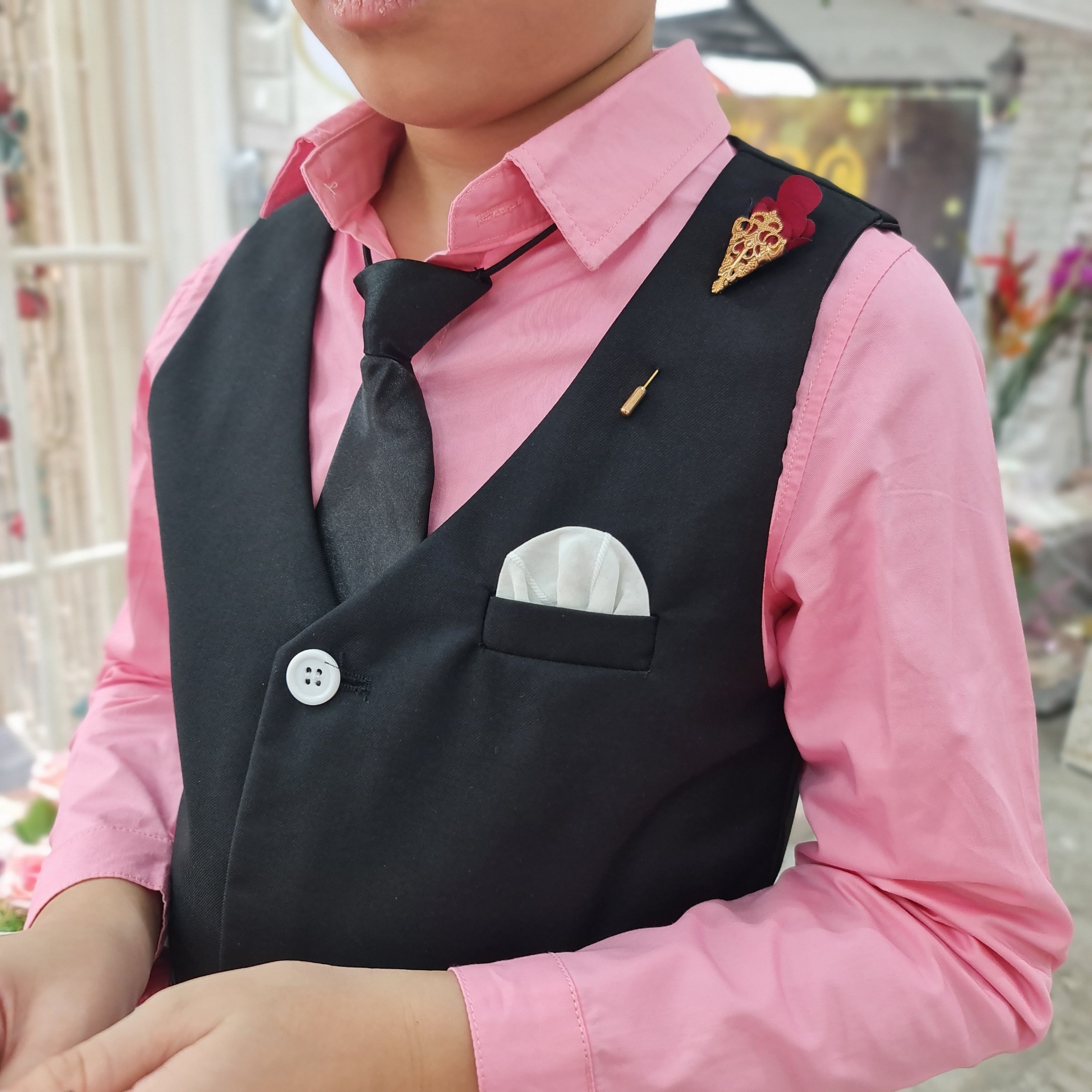 เสื้อเชิ้ตเด็กผู้ชาย(หน้าร้านอยู่รัชดา ลองได้ถ่ายรูปจากชุดจริง)S137สีชมพู
