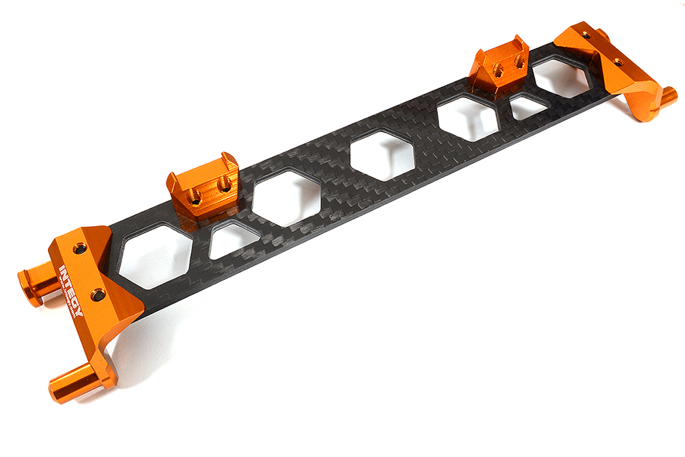 INT-C29367ORANGE Machined Alloy & Composite Battery Hold-Down Plate for Traxxas 1/10 Maxx 4S