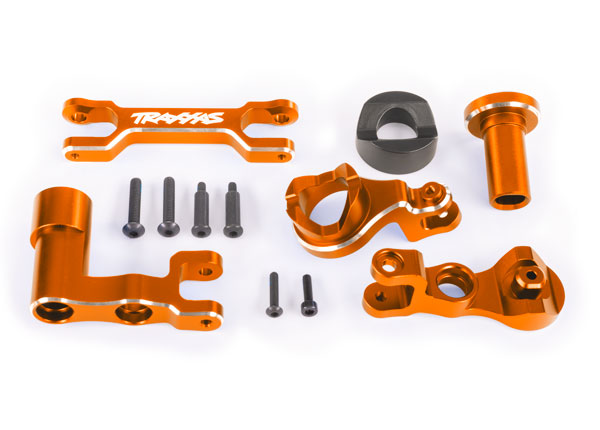 7843-ORNG Steering bellcranks (left & right)/ draglink (6061-T6 aluminum, orange-anodized) (fits XRT® or Pro Scale® Sand Car)