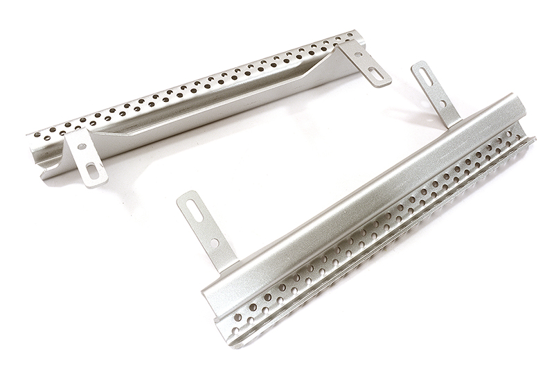 INT-C28469SILVER Alloy Machined Side Step Plate Set for Traxxas TRX-4 Scale & Trail Crawler
