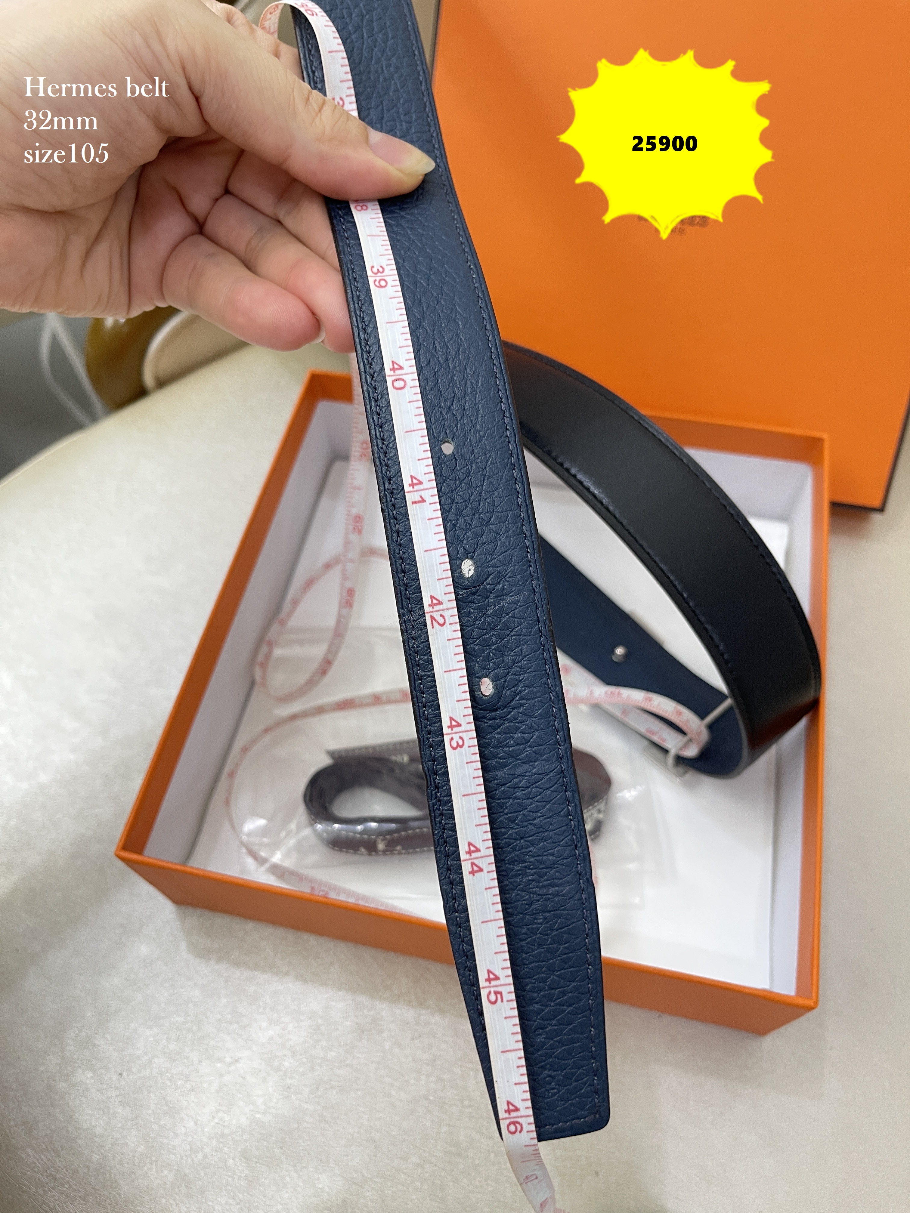 เข็มขัดHermes belt 32mm size105 เอว40