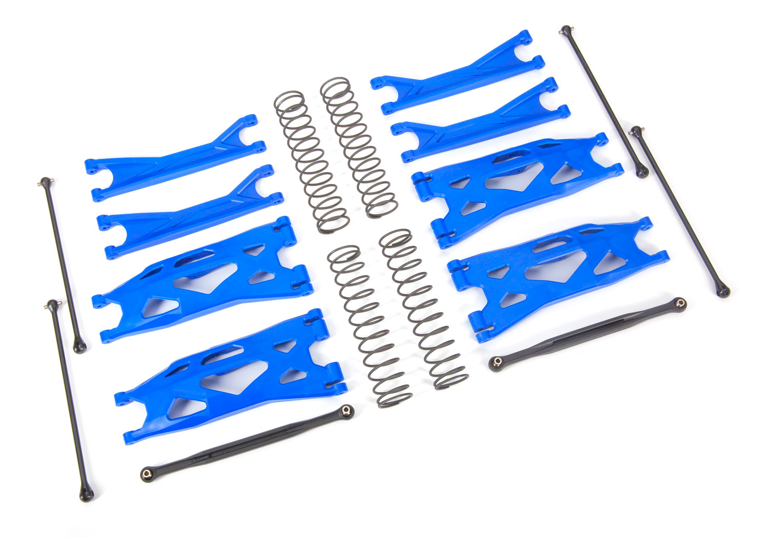 7895X Suspension kit, X-Maxx® WideMaxx®, blue (includes front & rear suspension arms, front toe links, driveshafts, shock springs)