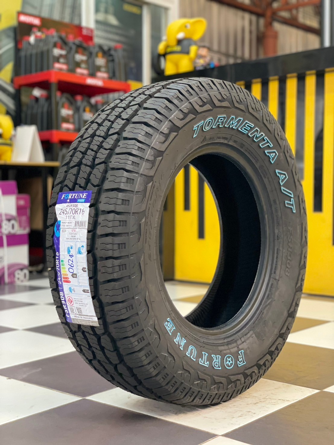 #ยางfortune (ฟอร์จูน) FSR308 245/70R16 ยางใหม่ปี2024 ยางAT ตัวหนังสือสีขาว ยางผลิตไทยคุณภาพดี