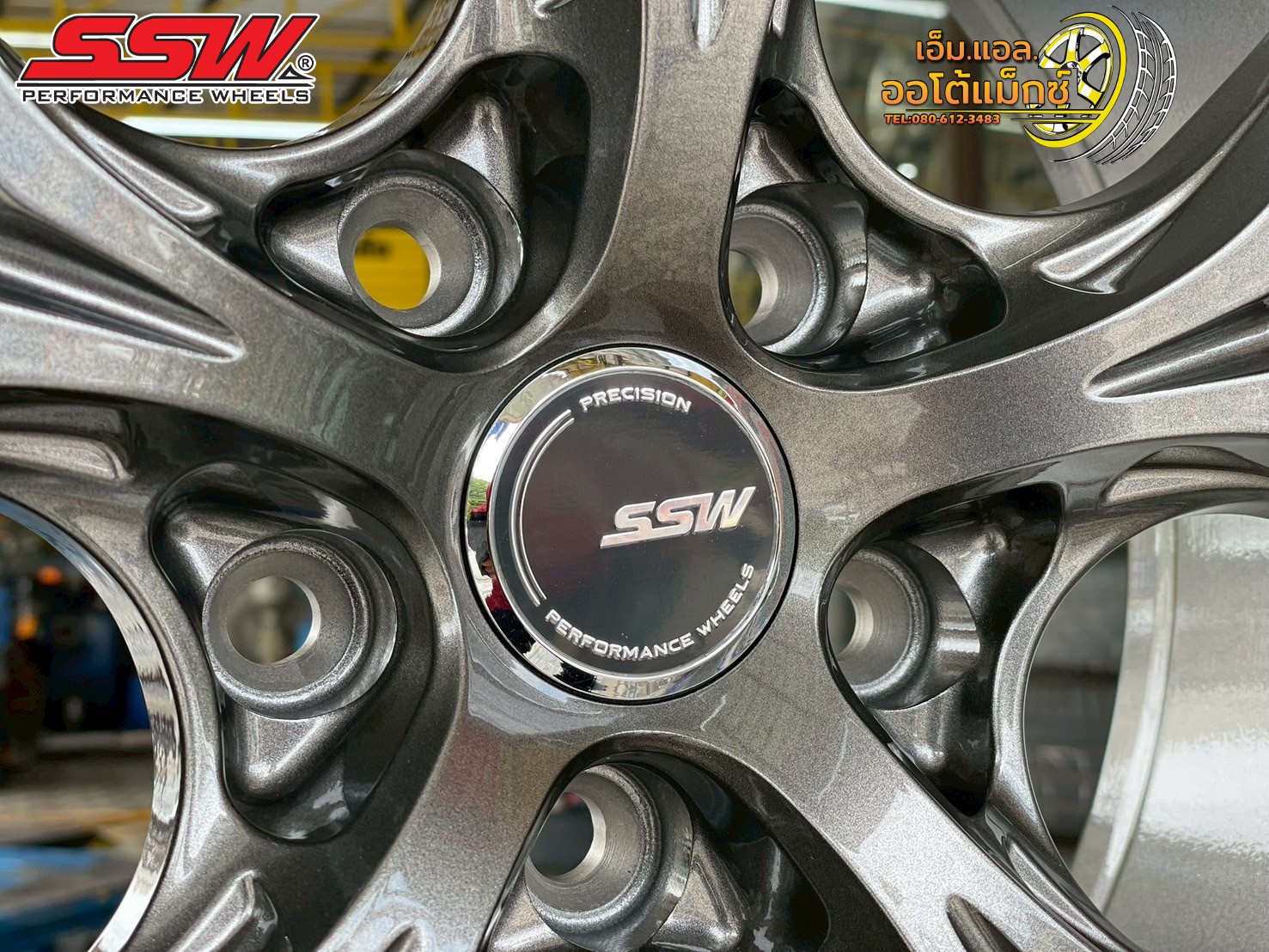 ล้อแม็กซ์ SSW รุ่น 436 ขนาด 18x8.5 นิ้ว พร้อมค่า Offset (ET) 38 และรูน็อตแบบคู่ 5x112 กับ 5x114.3