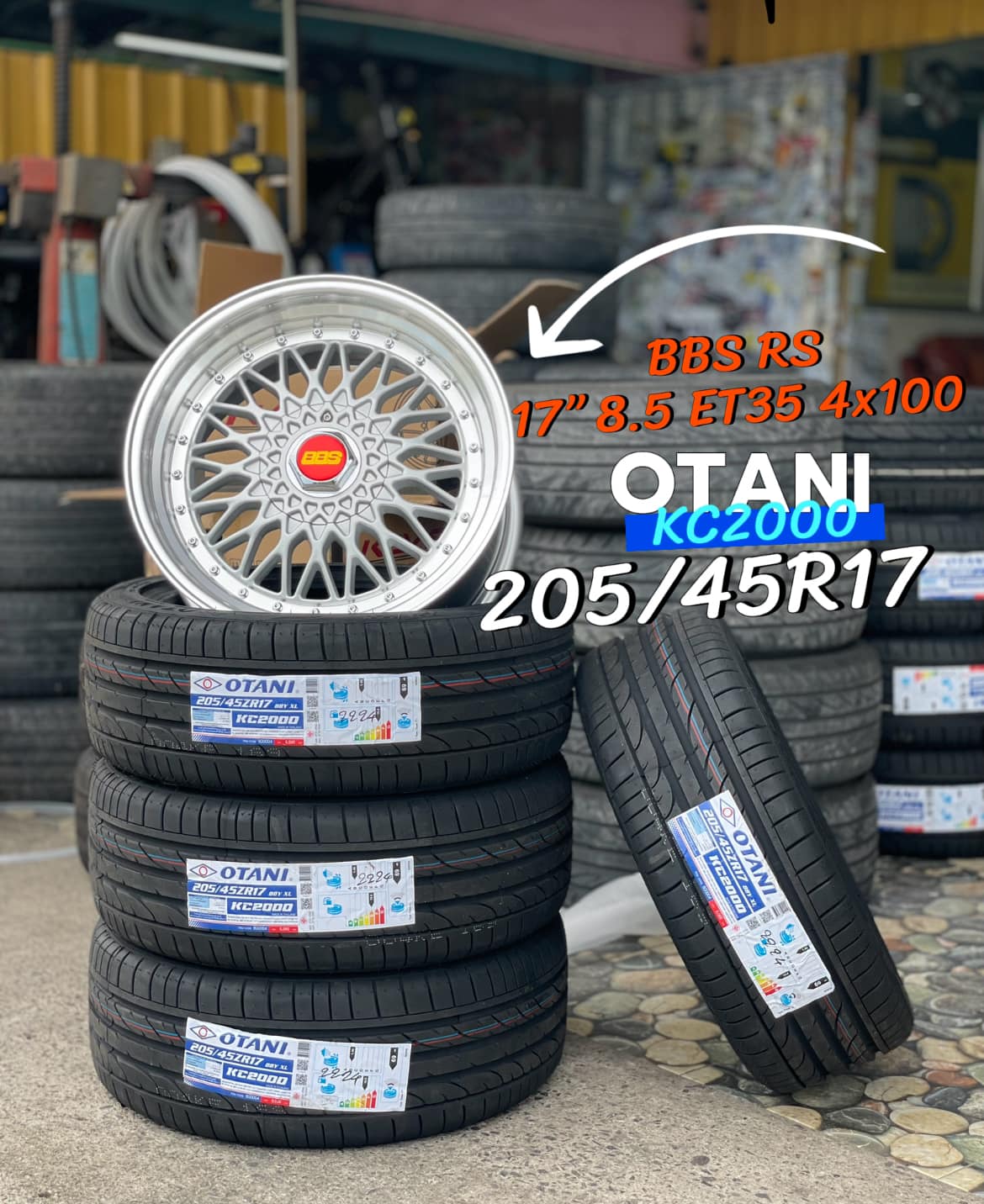 #BBS #RS #ขอบ17 4รู100 By EmotionR ใส่ยางOtani KC2000 205/45R17