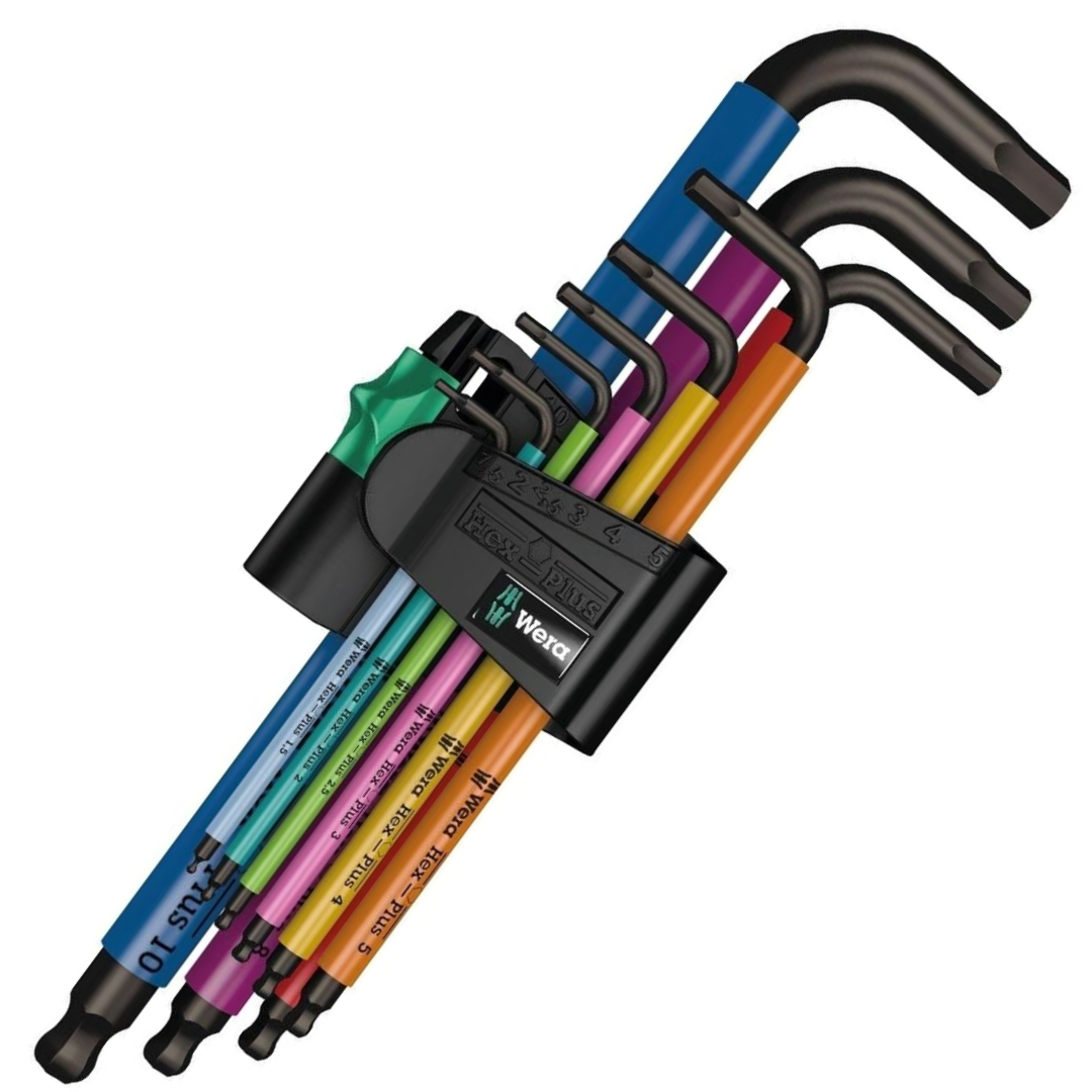 ประแจหกเหลี่ยมหัวบอล 950/9 Hex-Plus Multicolour 1 SB metric BlackLaser No.05073593001 WERA