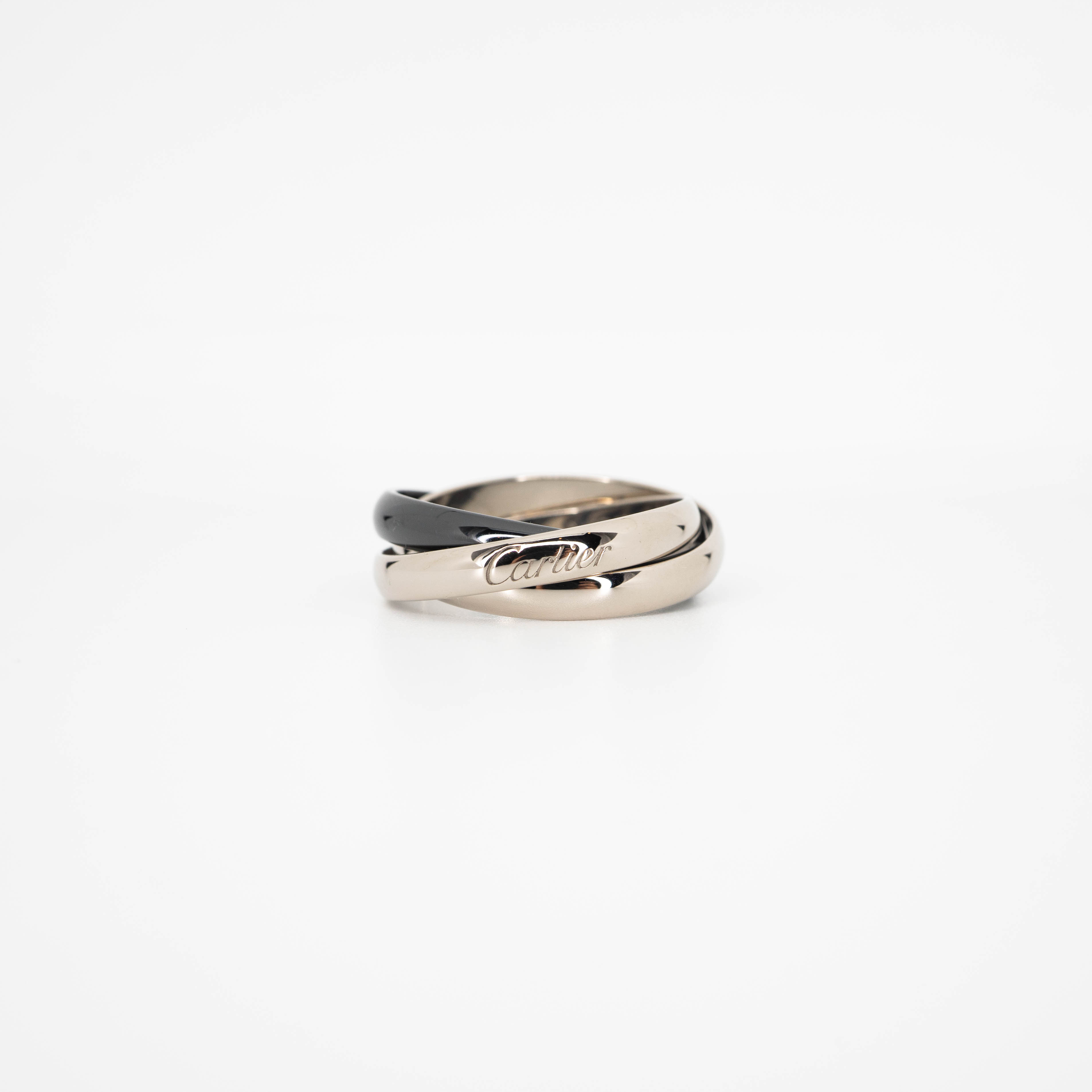 แหวน Cartier Trinity ceramic ทองขาว18k ไซส์ 62# (Used)