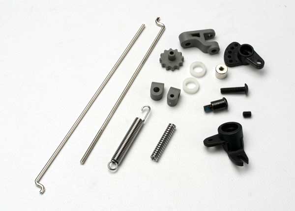 5368 Linkage set, throttle & brake, Revo-Slayer (includes servo horns, rod guides, brake spring, brake adjustment dial, brake lever, rods (wires), bellcrank, throttle return spring, hardware)