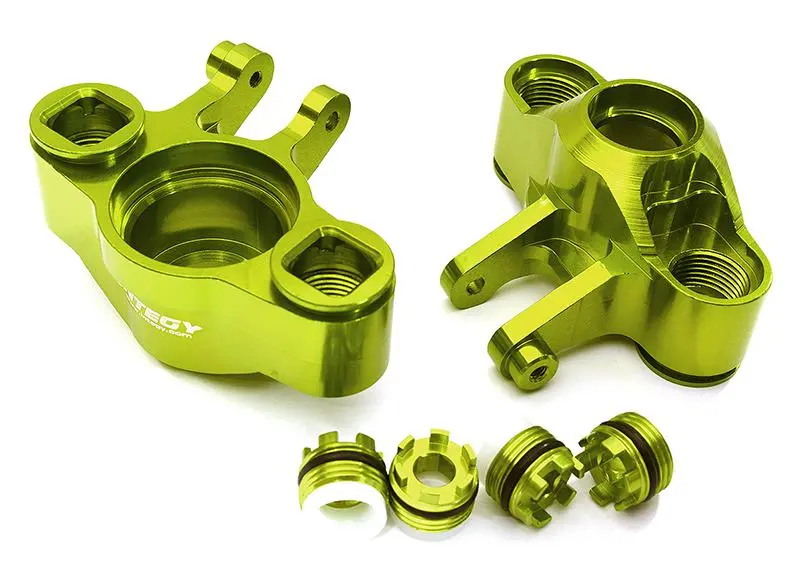 INT-C28681GREEN Billet Machined Steering Knuckles for Traxxas 1/10 E-Revo 2.0