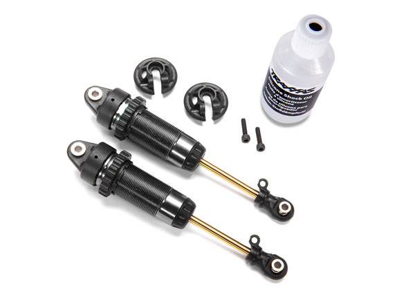 7462X Shocks, GTR xx-long, hard-anodized, PTFE-coated bodies with TiN shafts (assembled) (2) (without springs)