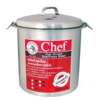 272454 หม้อก๋วยเตี๋ยว ปลอดสารตะกั่ว Chef 45 ซม. 2 ช่องโค้ง ตราหัวม้าลาย