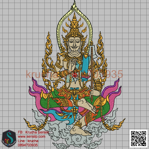 ไฟล์บล็อคปัก พระวิษณุนั่ง 3