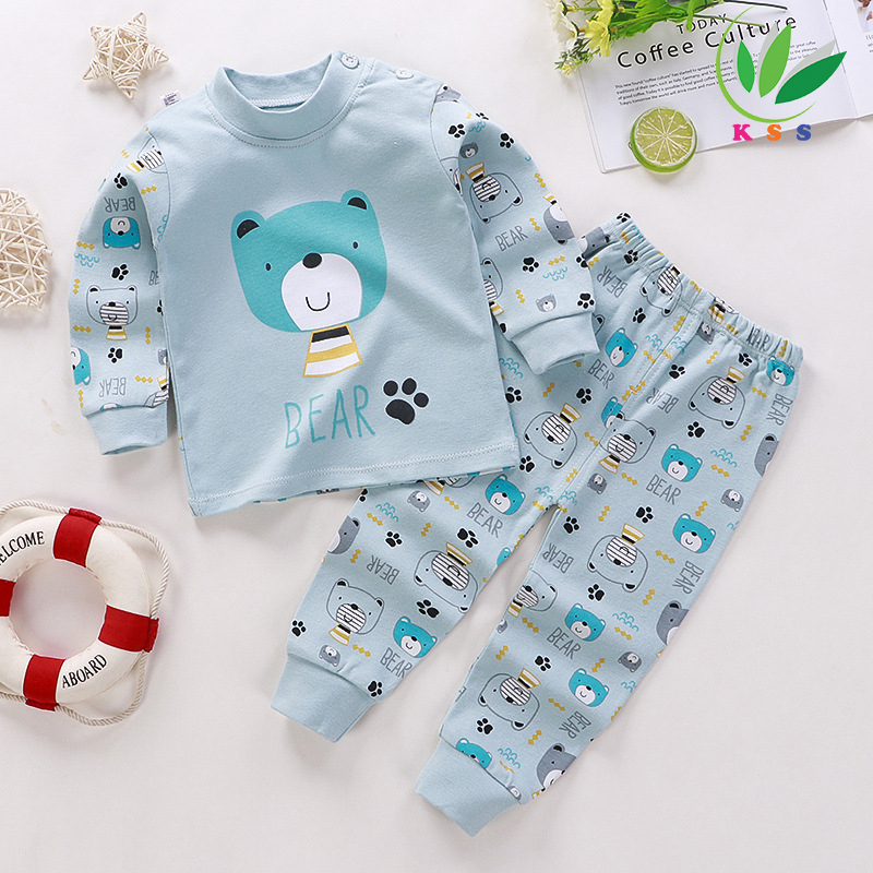 ชุดนอนเด็ก ชุดกันหนาวเด็ก Kesorn Shop ลายหมีbear ผ้าคอตตอน ไม่หนา ไม่บางมาก ระบายอากาศได้ดี สวมใส่สบาย เสื้อผ้าเด็กน่ารัก เสื้อผ้าเข้าชุดเด็ก ชุดนอนเด็ก เสื้อแขนยาว กางเกงขายาว