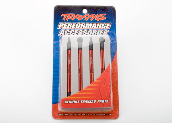7138X Toe links, aluminum (red-anodized) (4) (assembled with rod ends and threaded inserts)