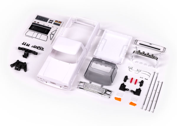 9812 Body, Ford F-150 Truck (1979), complete (unassembled) (white, requires painting) (includes grille, side mirrors, door handles, roll bar, windshield wipers, side trim, & clipless mounting) (requires #9834 front & rear bumpers)