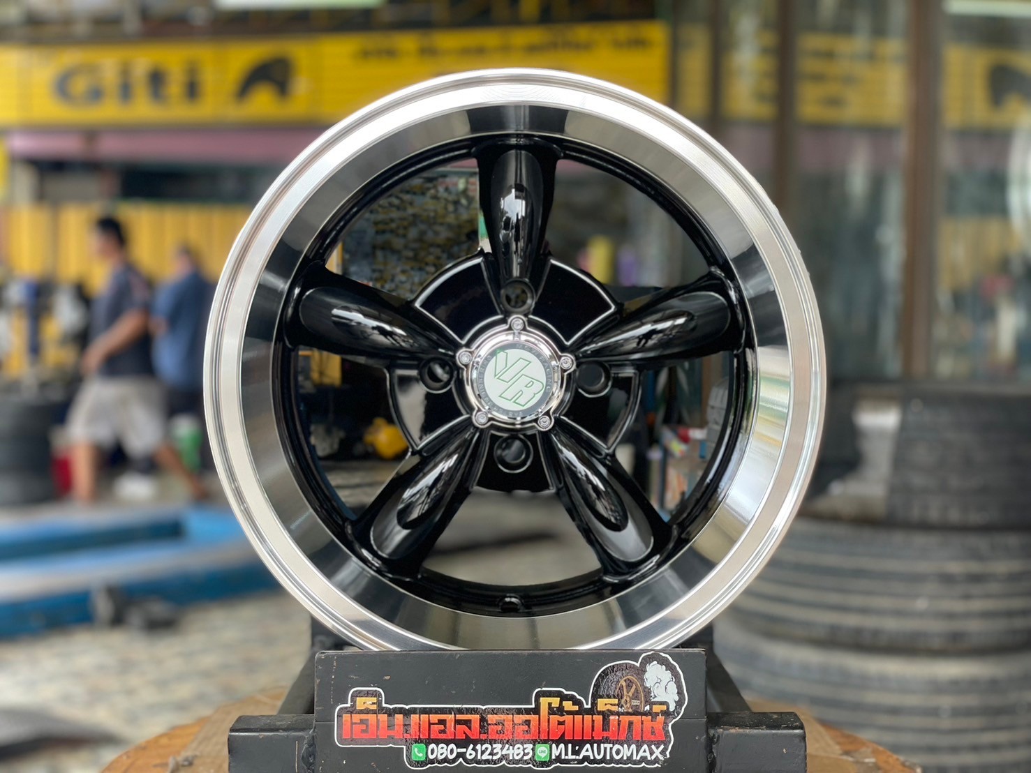 ล้อแม็กใหม่ขอบ13 ลายล้อกล้วย #MGW #MF-5134 13x7 ET-7 4x100 #สีดำขอบเงา
