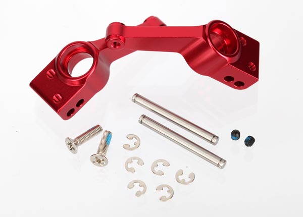 1952A Carriers, stub axle (red-anodized 6061-T6 aluminum) (rear) (left & right)/ 3x32mm hinge pins (2)/ e-clips (6)/ hardware