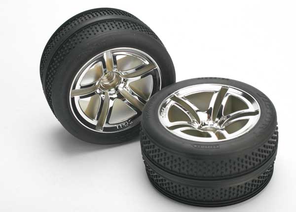 5575 Tires & wheels, assembled, glued (Twin-Spoke wheels, Victory tires, foam inserts) (nitro front) (2)