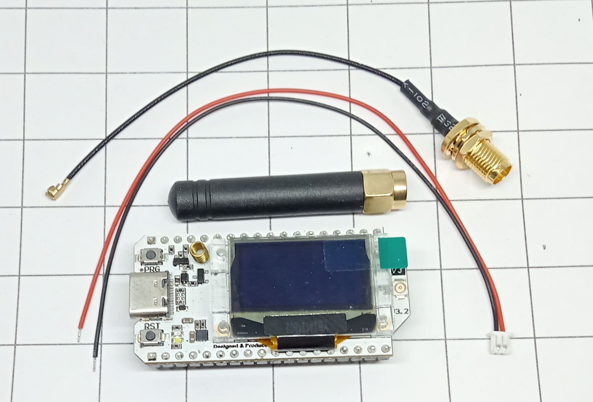 Heltec ESP32S3 Wifi LoRa Oled V.3.2 เสากลมบัดกรีขาไว้แล้ว