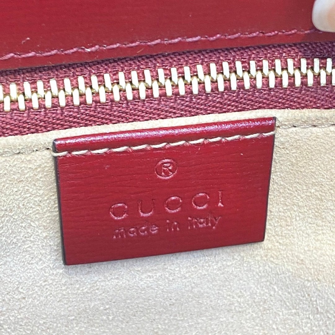 Gucci Horsebit 1995 มือสอง Shoulder Bag 'Beige/New Cherry Red แดง