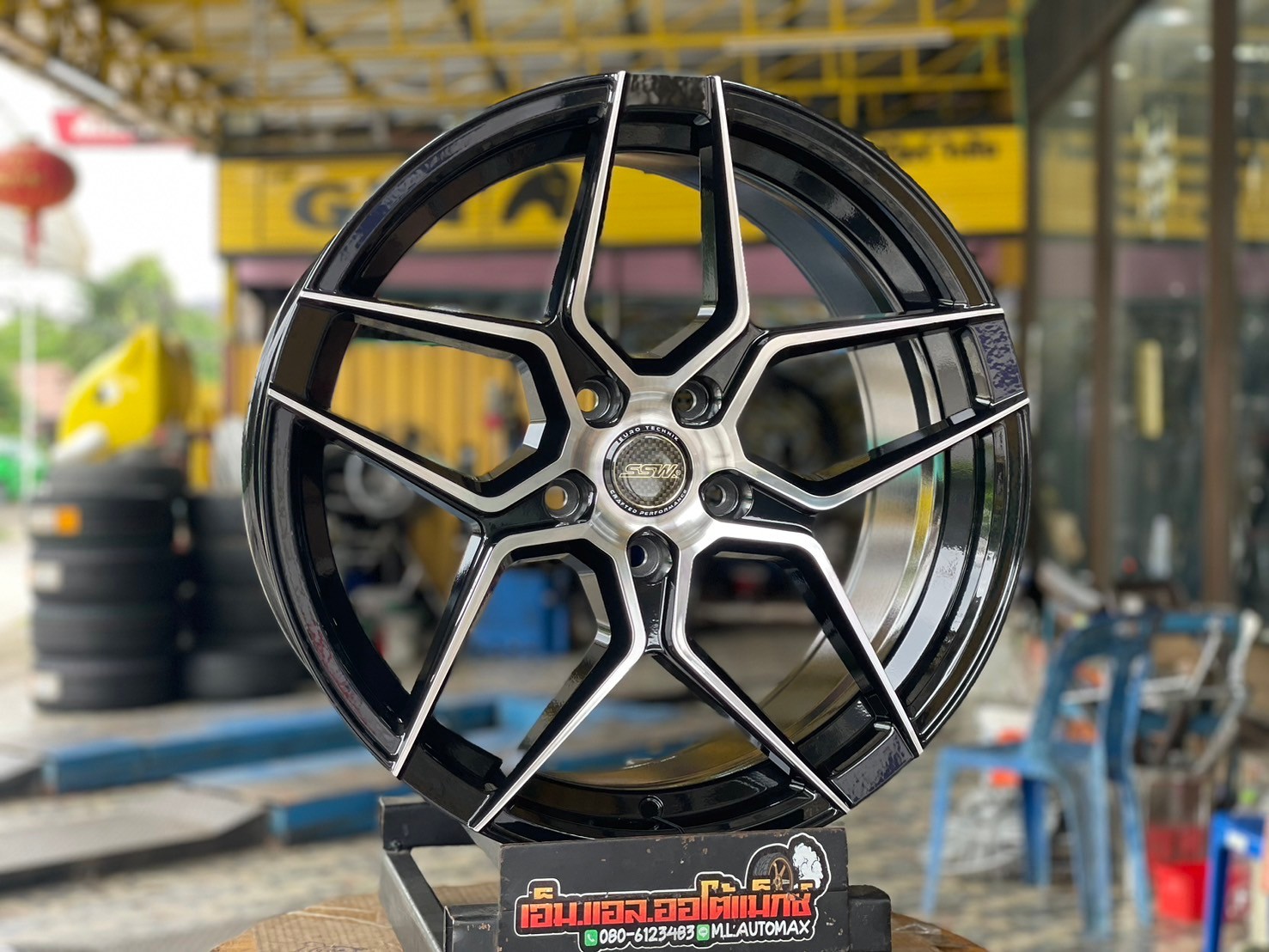 #ล้อแม็กซ์ขอบ18 #SSW366 หล่อ เท่ สไตล์VIP 18x9 ET40 5x114.3 สีดำขอบขาวเงา