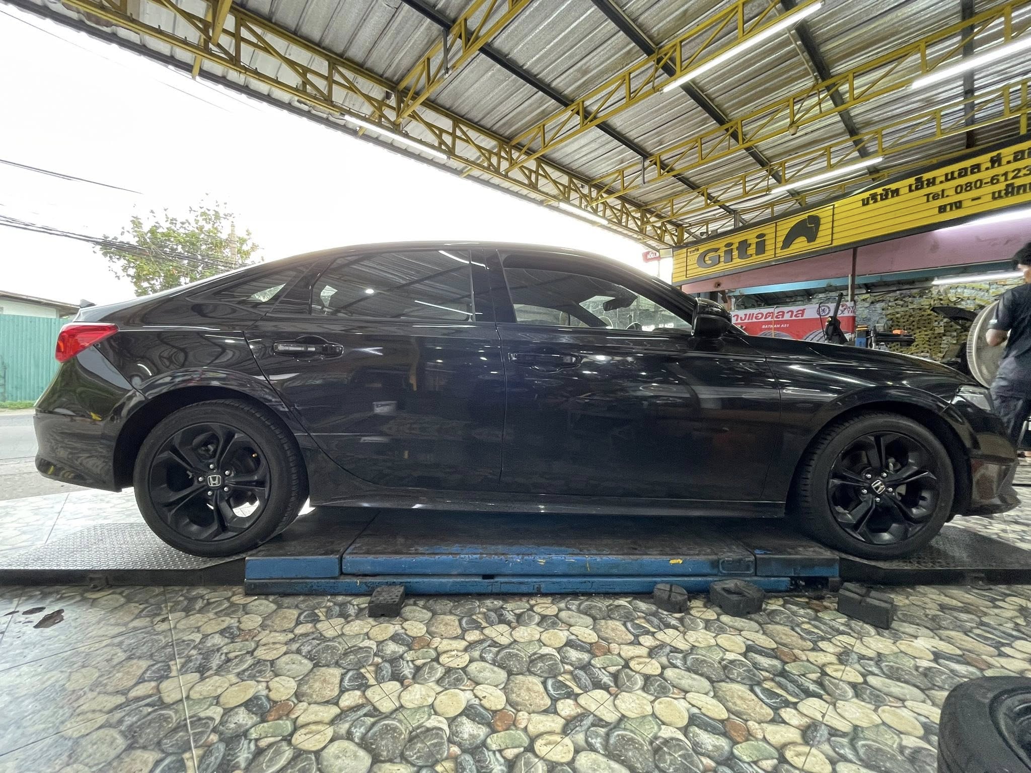 HONDA_CIVIC 🚘เปลี่ยนยาง 🛞🐘#LENSO_D-1CS_215/50R17