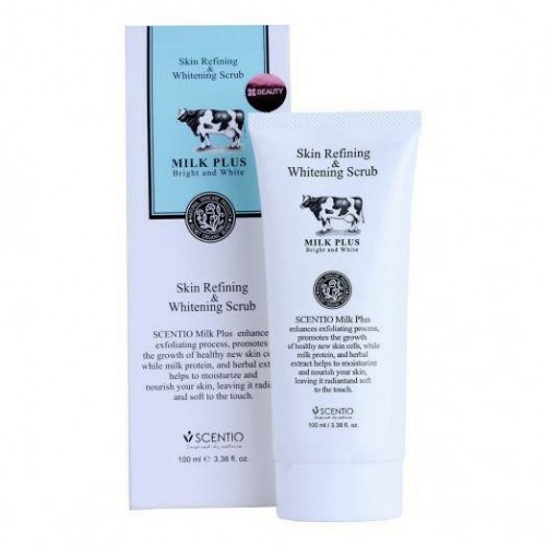 Scentio Milk Plus Skin Refining & Whitening Scrub (สีฟ้า) 100ml
