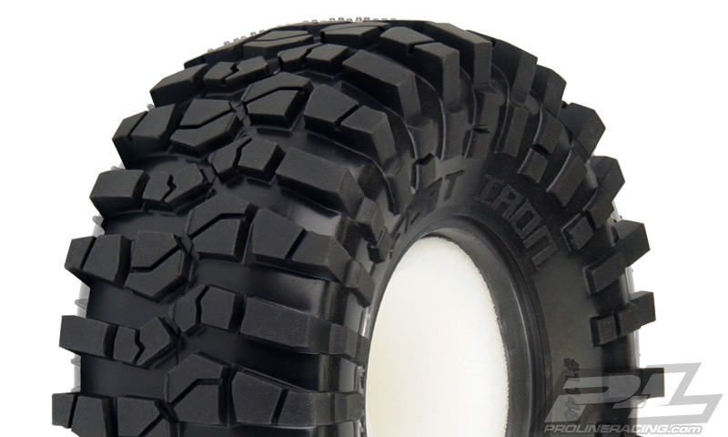 PRO-1146-12 Flat Iron 2.2" M3 (Soft) Rock Terrain Truck Tires w/Memory Foam for Front or Rear 2.2" Crawler