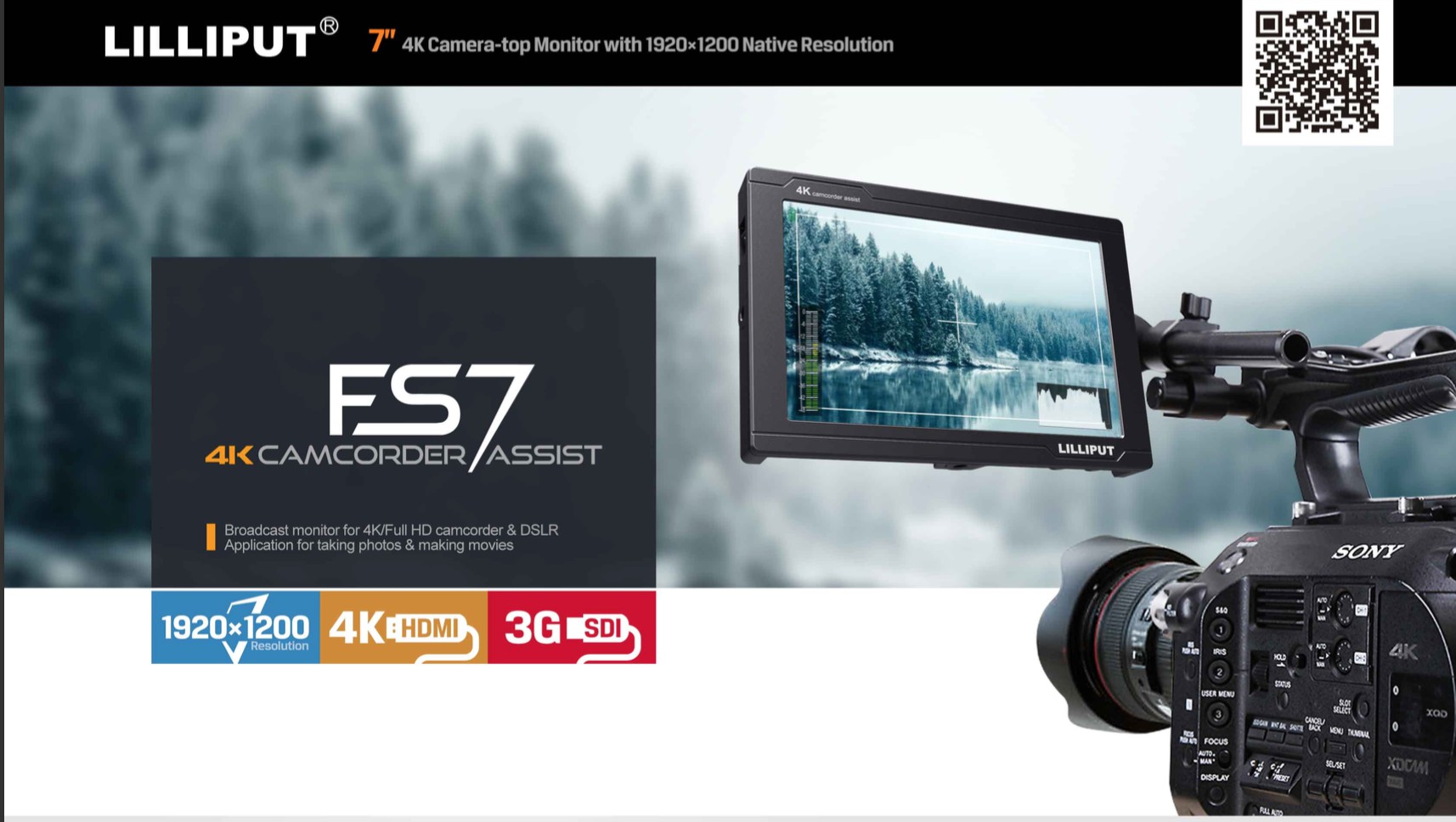 Lilliput FS7 7" 4K HDMI/3G-SDI Monitor