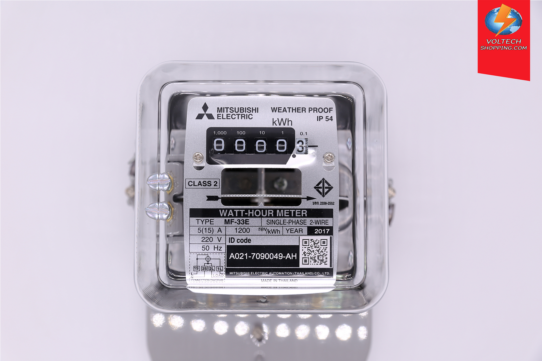 มิเตอร์ 1P2W 5A(15A) 220V "Mitsubishi"