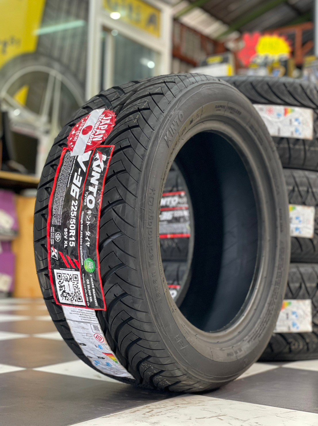 KINTO V36 225/50R15 ยางใหม่ปี2023 ยางสปอร์ต นุ่มหบึบคุณภาพดี