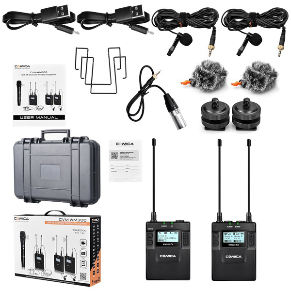 COMICA CVM-WM300C ชุดไมค์ไร้สายสำหรับกล้องวีดีโอ 80 ชาแนล ย่าน UHF
