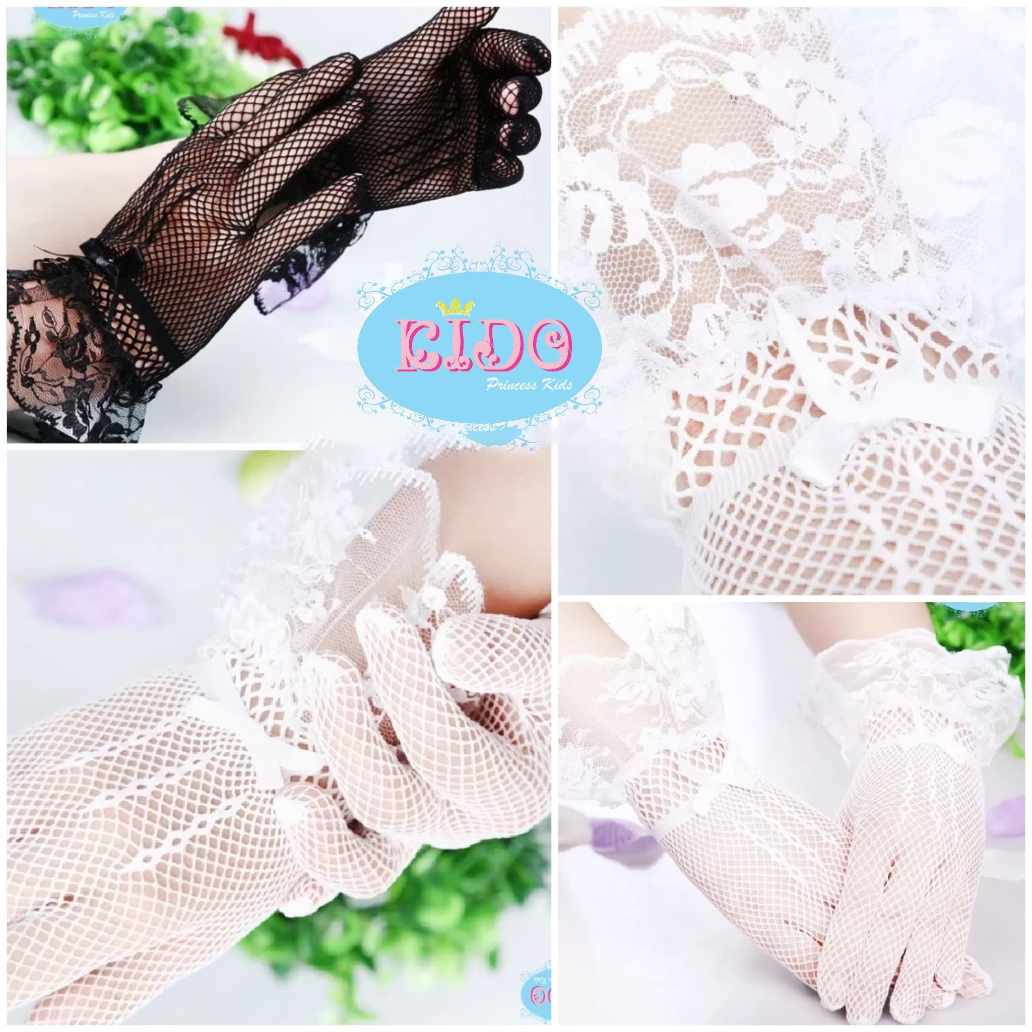 sถุงมือเด็ก(มีหน้าร้านอยู่รัชดา)GS4สีขาว สีดำ สีแดง ถุงมือเด็กแบบตาข่าย