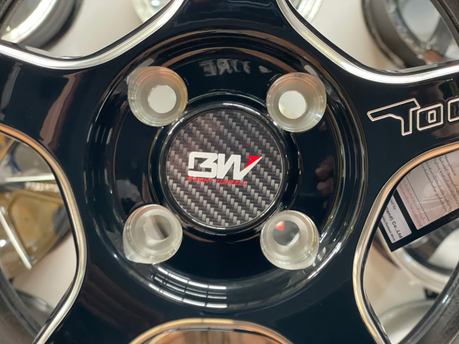 ล้อแม็กซ์ขอบ15 Brightwheels BW-57 ขอบ15 กว้าง7 ออฟ35 4รู100 สีดำขอบไดร์ทอง(LP/B MG)