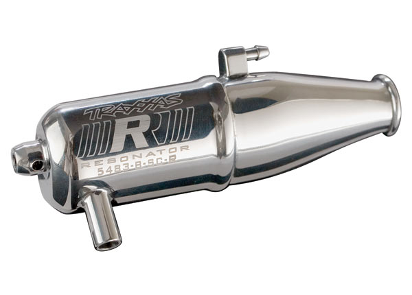 5483 Tuned pipe, Resonator, R.O.A.R. legal (single-chamber, enhances low to mid-rpm power) (for Jato, N. Rustler, N. 4-Tec with TRX Racing Engines)