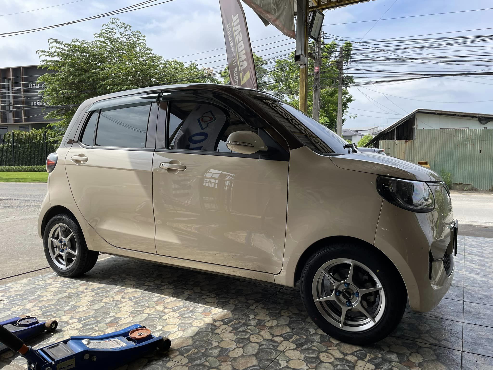 🚘 #Volt_City EV🛞 🛞 #SAILUN_ATREZZO ECO 185/55R14 ยางสปอร์ตคุณภาพดี 🛞 #ล้อแม็กซ์SSW Model204สีเทากันท14X5.5 ET38 4X100