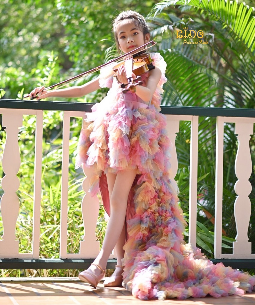 เช่าชุดเด็ก*มีหน้าร้านอยู่รัชดา ลองได้ เปลี่ยนได้ ถ่ายรูปเองจากสินค้าจริง*W18207 ชุดราตรีเด็กออกงาน สีสันสดใส ชุดเดินแบบเด็ก ชุดประกวดเด็ก