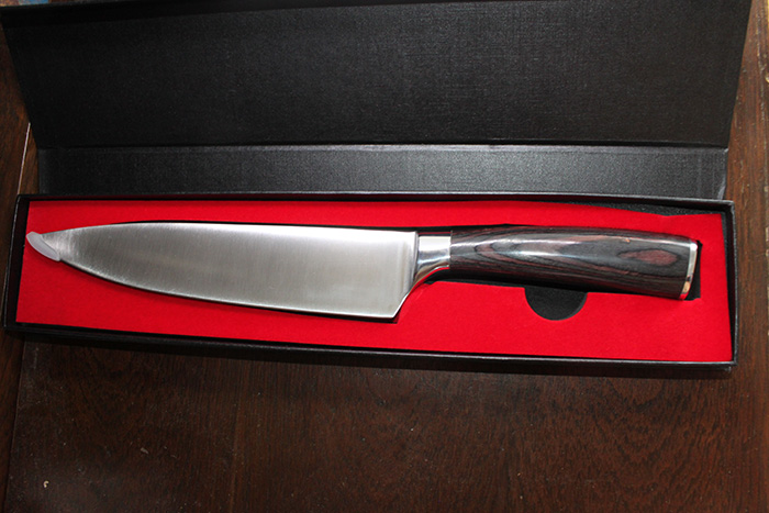 wood handle 440c chef knife