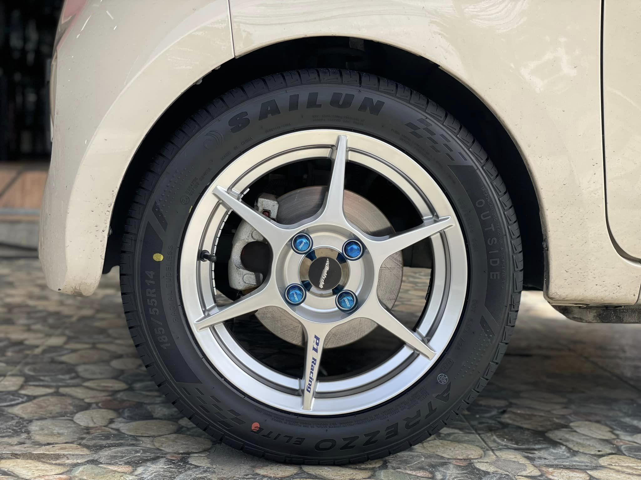🚘 #Volt_City EV🛞 🛞 #SAILUN_ATREZZO ECO 185/55R14 ยางสปอร์ตคุณภาพดี 🛞 #ล้อแม็กซ์SSW Model204สีเทากันท14X5.5 ET38 4X100
