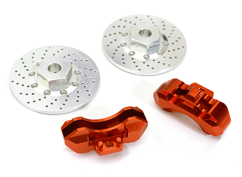 INT-C28426RED Realistic Alloy Front Brake Disc (2) for Traxxas 1/10 4-Tec 2.0