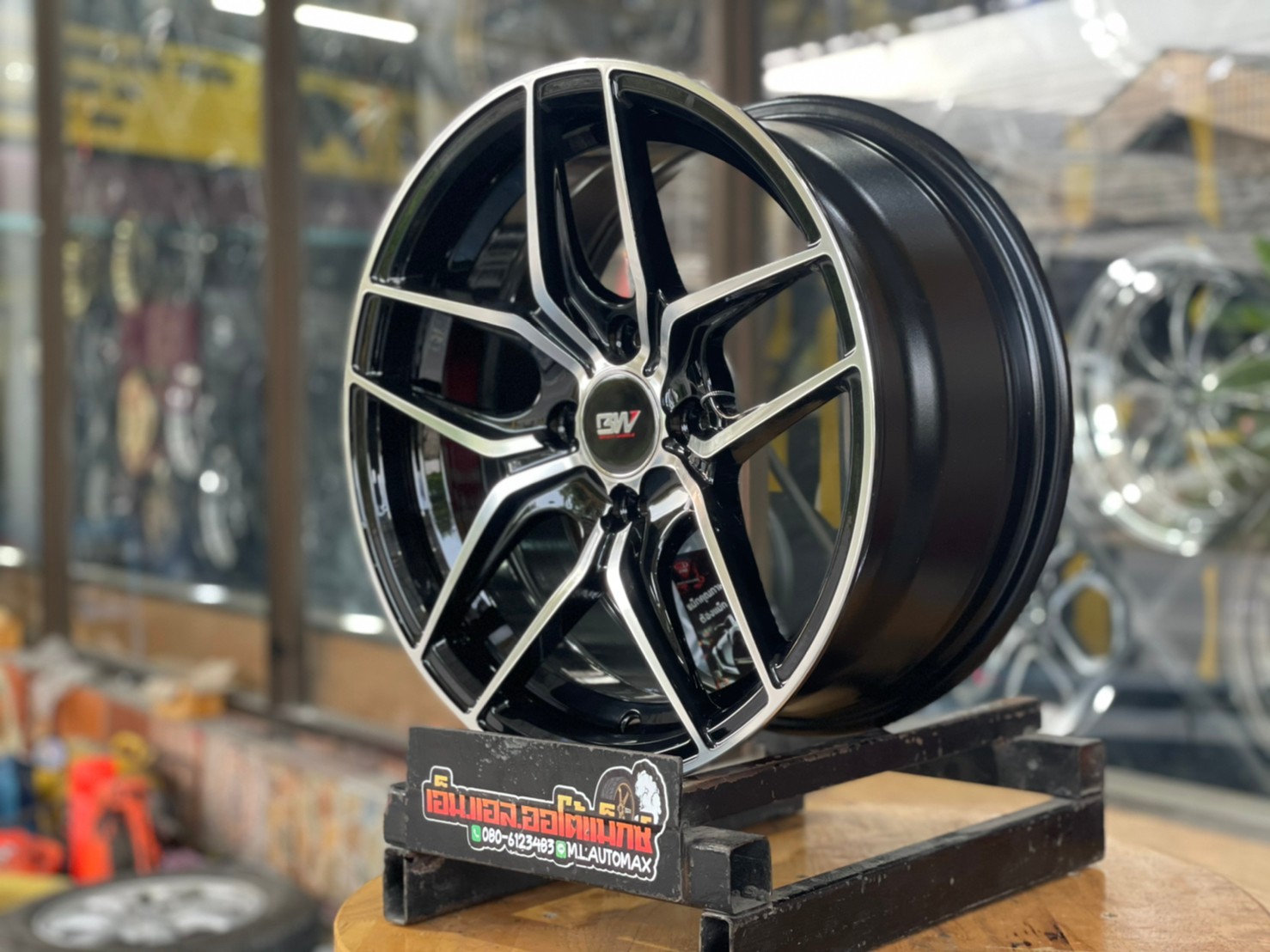 ล้อแม็กซ์ขอบ15 Brightwheels ASTON-3 ขอบ15 กว้าง7 ออฟ32 4รู100 สีดำหน้าเงา(FP/B)