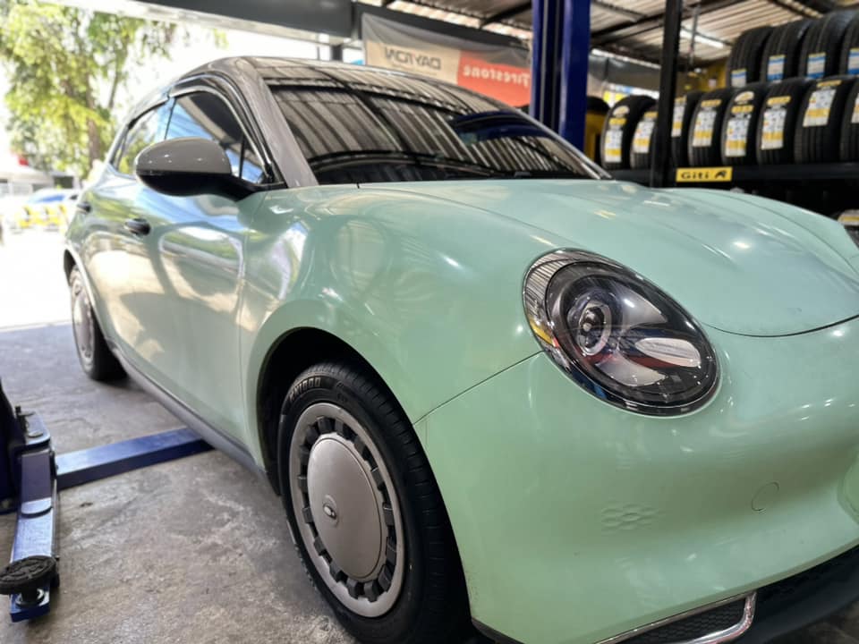 🚘 #ORA_GOODCAT #เปลี่ยนยาง #ยางรถไฟฟ้า 🛞 ￼#OTANI #KN1000 215/55R17