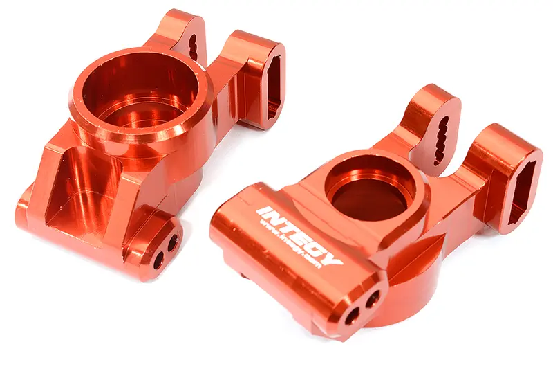 C32958RED Red Billet Machined Rear Hub Carriers for Traxxas 1/8 Sledge 4WD Monster Truck