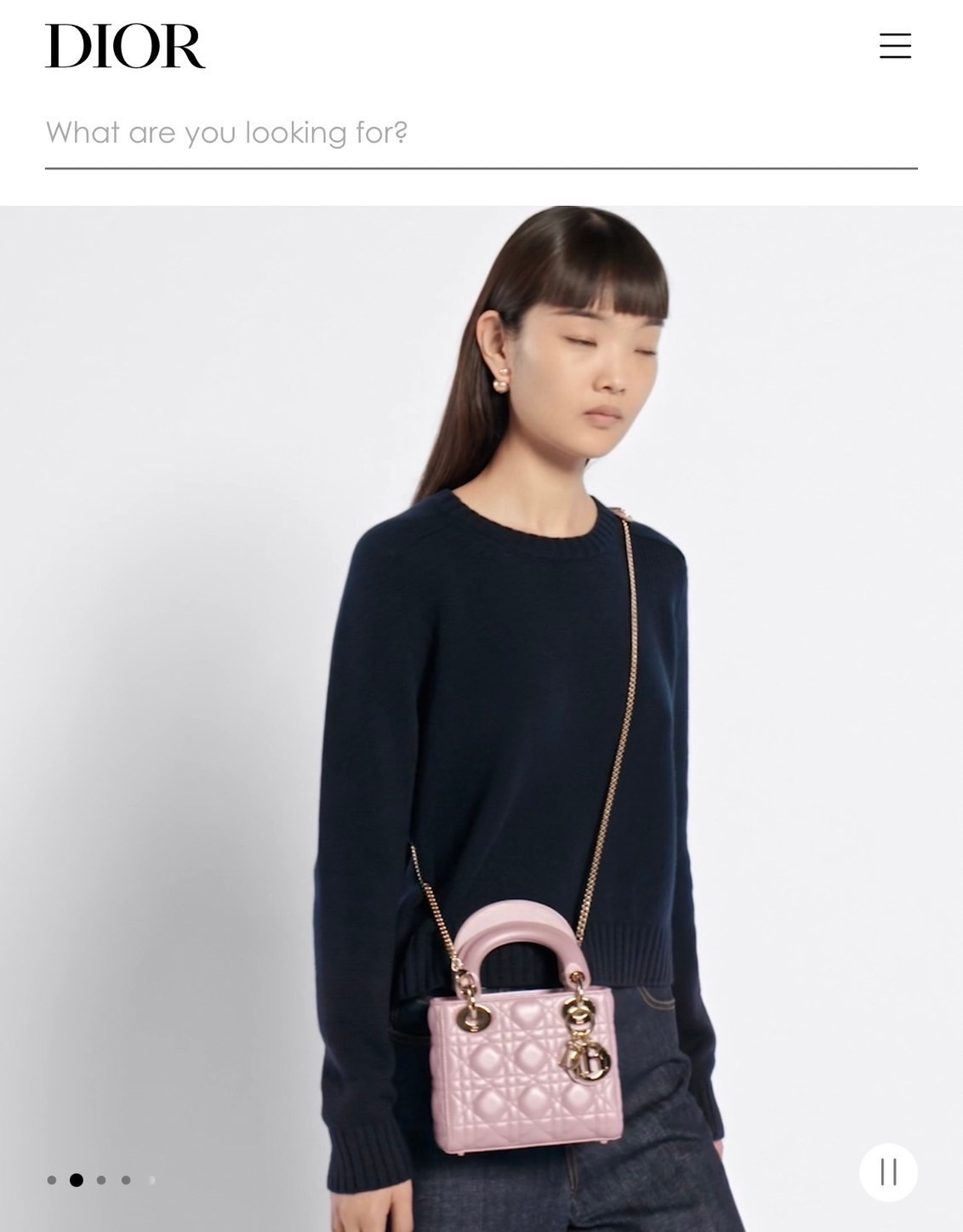 Lady Dior Mini2023 สีชมพู มือสอง