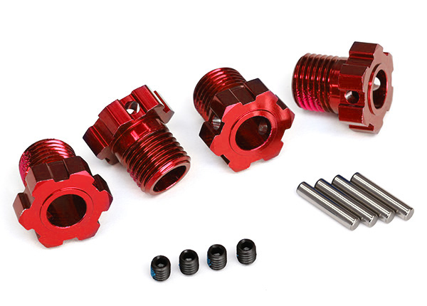 8654R Wheel hubs, splined, 17mm (red-anodized) (4)/ 4x5 GS (4), 3x14mm pin (4)