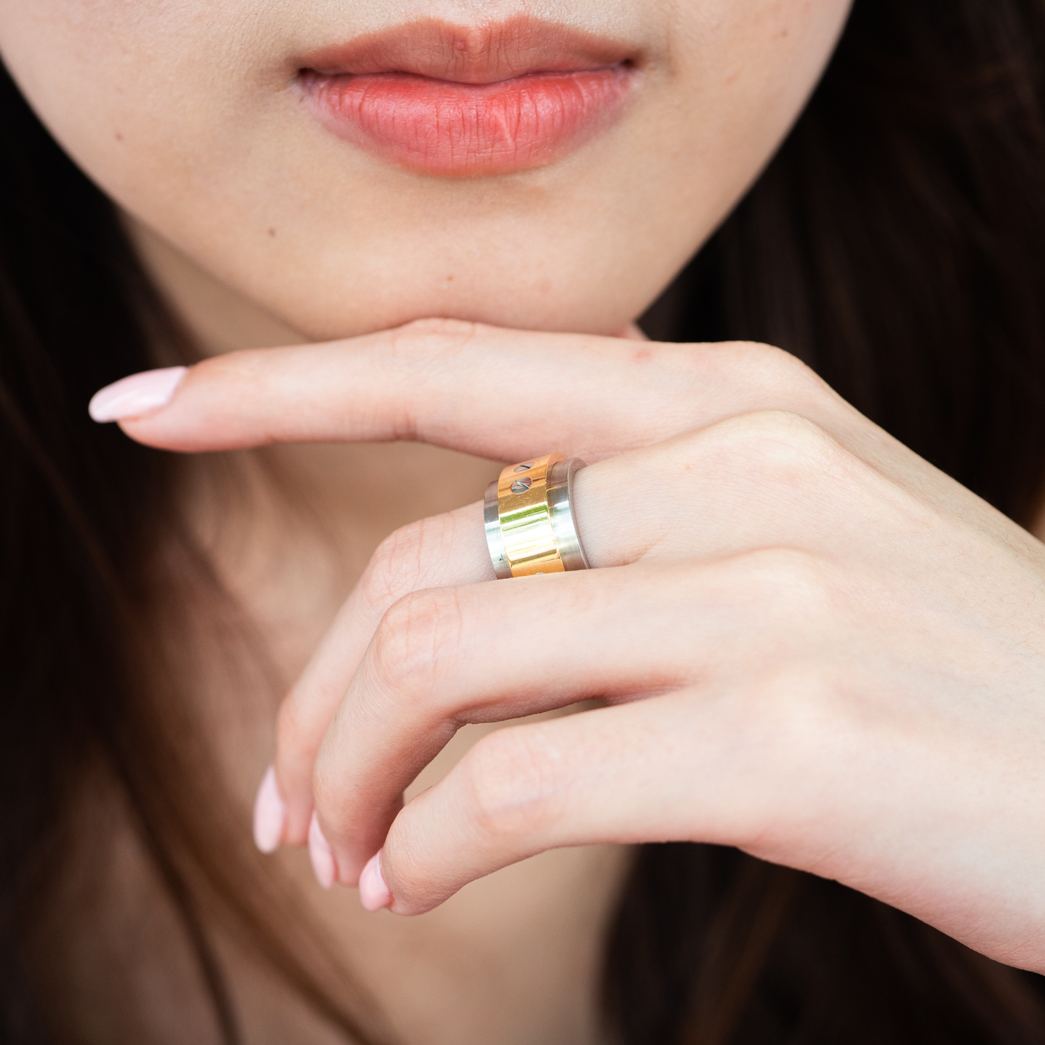 แหวน Cartier Santos Steel + 18K Yellow Gold ไซส์ 57# (Used)