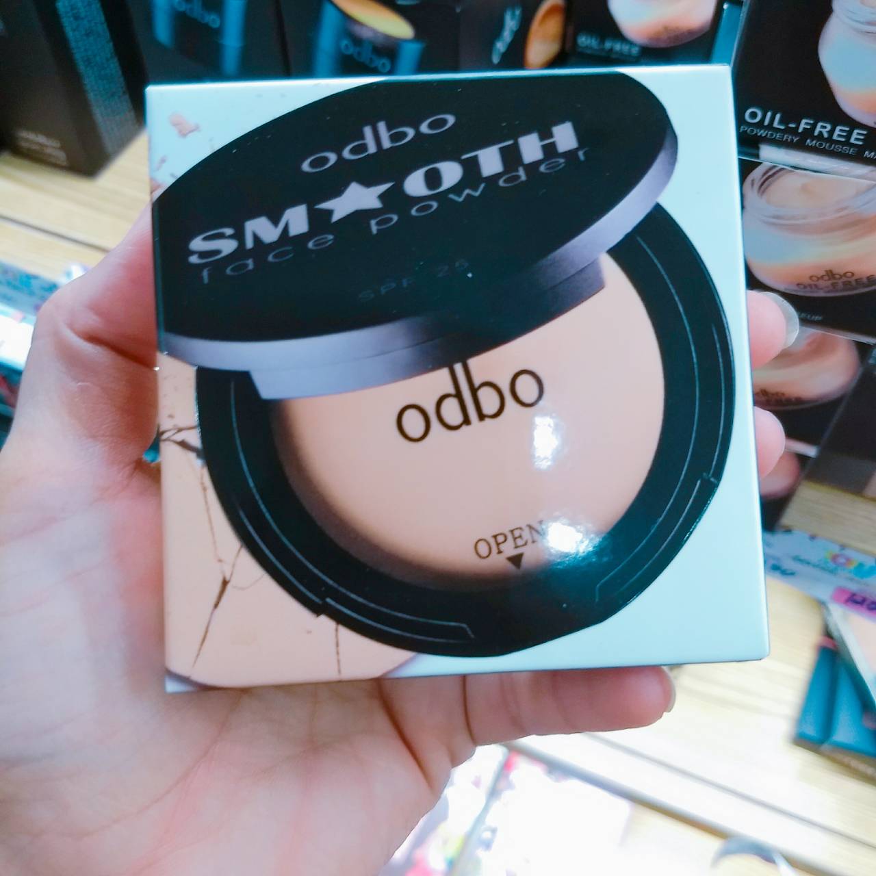 Odbo smooth face powder spf25 โอดีบีโอ สมูท เฟส พาวเดอร์ แป้งผสมรองพื้นพร้อมกันแดด