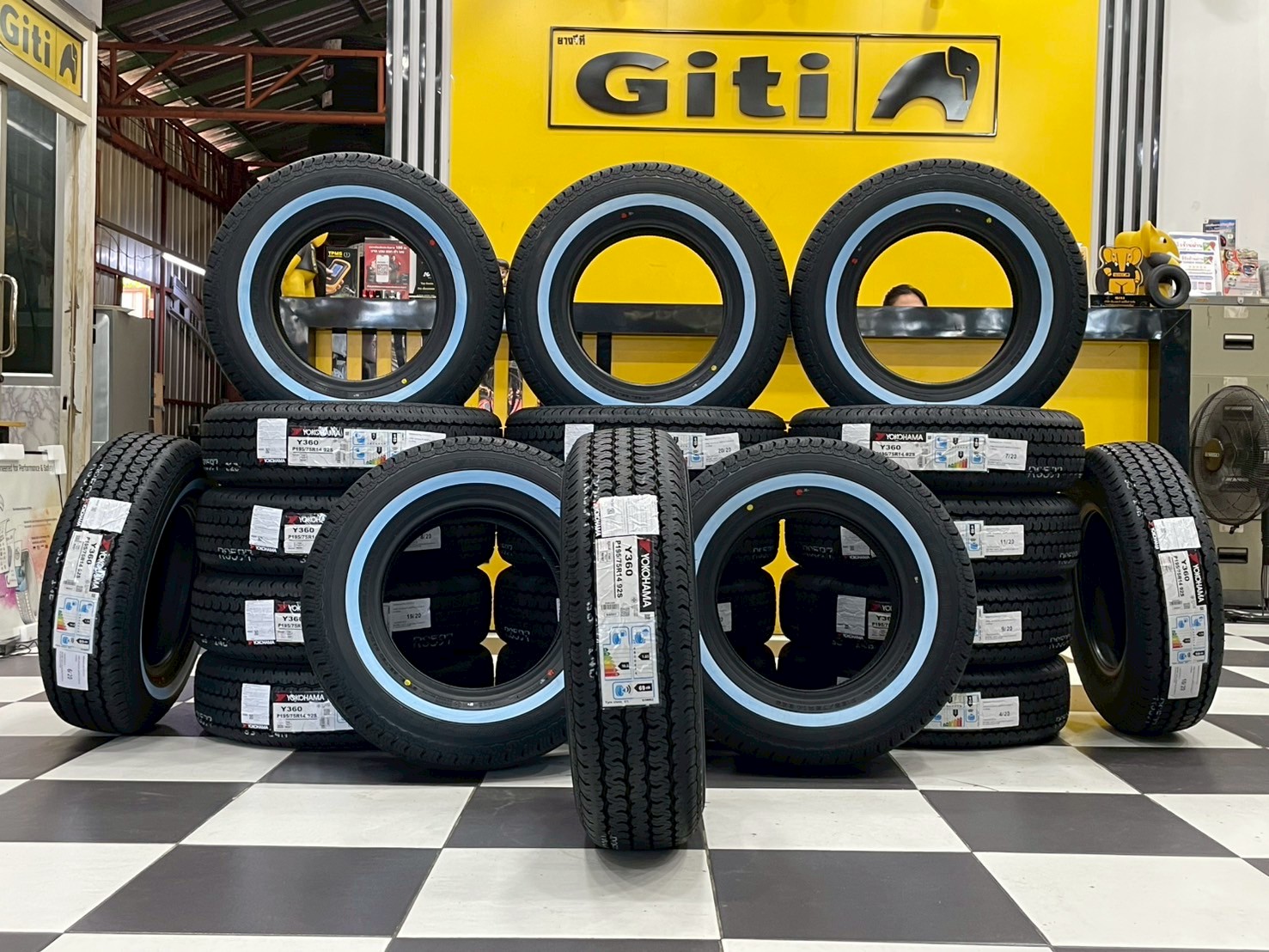 ‼️ #ยางขอบขาวแท้ #YOKOHAMA #Y360 195/75R14 ยางใหม่ปี2025