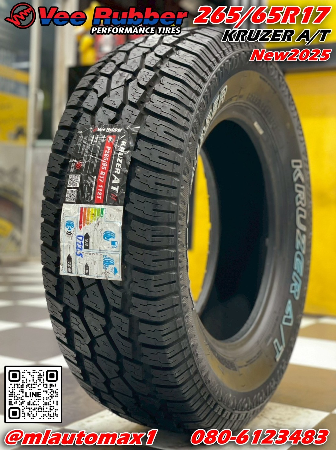 ยาง Vee Rubber Kruzer A/T ขนาด 265/65R17ยางใหม่ปี2025