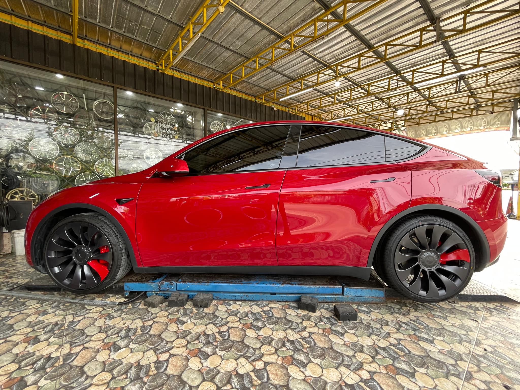 #รถไฟฟ้าEV #TESLA_ModelY เปลี่ยนยาง OTANI #KN1000 275/35R21